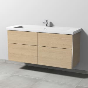 Sanipa 3way Keramikwaschtisch Subway 3.0 mit Waschtischunterschrank 130 x 47 cm, mit 4 Auszügen