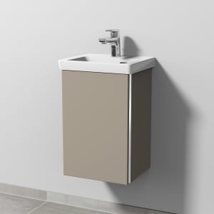 Sanipa 3way Keramikwaschtisch Subway 3.0 mit Waschtischunterschrank 37 x 30,5 cm, Türanschlag links