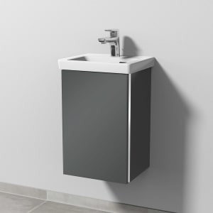 Sanipa 3way Keramikwaschtisch Subway 3.0 mit Waschtischunterschrank 37 x 30,5 cm, Türanschlag links