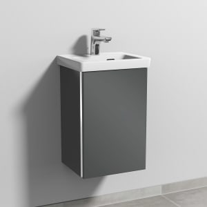 Sanipa 3way Keramikwaschtisch Subway 3.0 mit Waschtischunterschrank 37 x 30,5 cm, Türanschlag rechts