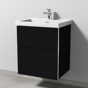 Sanipa 3way Keramikwaschtisch Subway 3.0 mit Waschtischunterschrank 55 x 44 cm, mit 2 Auszügen