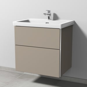 Sanipa 3way Keramikwaschtisch Subway 3.0 mit Waschtischunterschrank 65 x 47 cm, mit 2 Auszügen