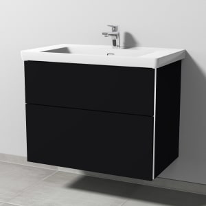 Sanipa 3way Keramikwaschtisch Subway 3.0 mit Waschtischunterschrank 80 x 47 cm, mit 2 Auszügen