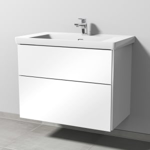 Sanipa 3way Keramikwaschtisch Subway 3.0 mit Waschtischunterschrank 80 x 47 cm, mit 2 Auszügen