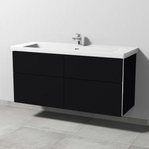 Sanipa 3way Keramikwaschtisch Subway 3.0 mit Waschtischunterschrank 130 x 47 cm, mit 4 Auszügen