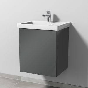 Sanipa 3way Keramikwaschtisch Subway 3.0 mit Waschtischunterschrank 50 x 40 cm, Türanschlag links