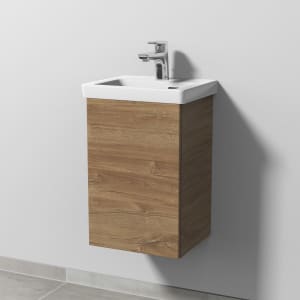 Sanipa 3way Keramikwaschtisch Subway 3.0 mit Waschtischunterschrank 37 x 30,5 cm, Türanschlag links