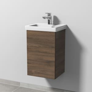 Sanipa 3way Keramikwaschtisch Subway 3.0 mit Waschtischunterschrank 37 x 30,5 cm, Türanschlag links