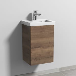 Sanipa 3way Keramikwaschtisch Subway 3.0 mit Waschtischunterschrank 37 x 30,5 cm, Türanschlag rechts