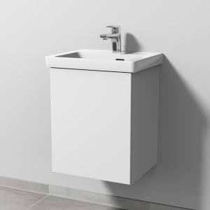 Sanipa 3way Keramikwaschtisch Subway 3.0 mit Waschtischunterschrank 45 x 37 cm, Türanschlag links