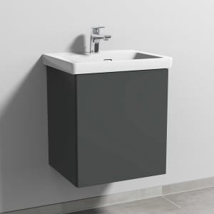 Sanipa 3way Keramikwaschtisch Subway 3.0 mit Waschtischunterschrank 50 x 40 cm, Türanschlag rechts