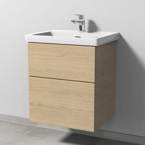 Sanipa 3way Keramikwaschtisch Subway 3.0 mit Waschtischunterschrank 55 x 44 cm, mit 2 Auszügen