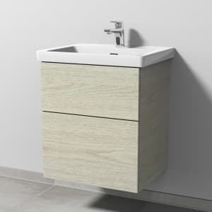 Sanipa 3way Keramikwaschtisch Subway 3.0 mit Waschtischunterschrank 55 x 44 cm, mit 2 Auszügen