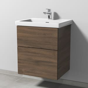 Sanipa 3way Keramikwaschtisch Subway 3.0 mit Waschtischunterschrank 55 x 44 cm, mit 2 Auszügen