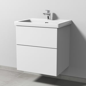 Sanipa 3way Keramikwaschtisch Subway 3.0 mit Waschtischunterschrank 60 x 47 cm, mit 2 Auszügen