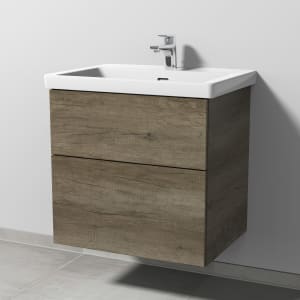 Sanipa 3way Keramikwaschtisch Subway 3.0 mit Waschtischunterschrank 65 x 47 cm, mit 2 Auszügen