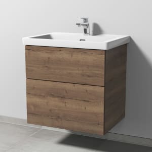 Sanipa 3way Keramikwaschtisch Subway 3.0 mit Waschtischunterschrank 65 x 47 cm, mit 2 Auszügen