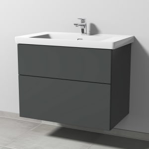 Sanipa 3way Keramikwaschtisch Subway 3.0 mit Waschtischunterschrank 80 x 47 cm, mit 2 Auszügen