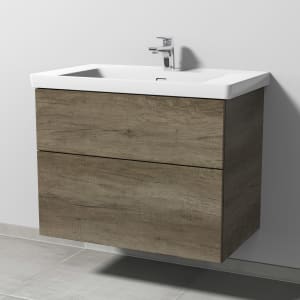 Sanipa 3way Keramikwaschtisch Subway 3.0 mit Waschtischunterschrank 80 x 47 cm, mit 2 Auszügen