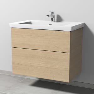 Sanipa 3way Keramikwaschtisch Subway 3.0 mit Waschtischunterschrank 80 x 47 cm, mit 2 Auszügen