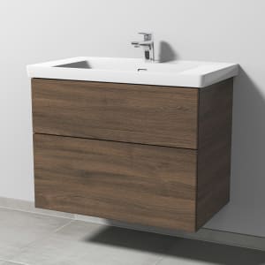 Sanipa 3way Keramikwaschtisch Subway 3.0 mit Waschtischunterschrank 80 x 47 cm, mit 2 Auszügen