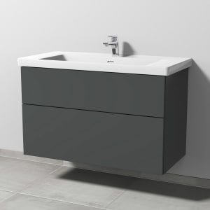 Sanipa 3way Keramikwaschtisch Subway 3.0 mit Waschtischunterschrank 100 x 47 cm, mit 2 Auszügen