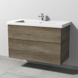 Sanipa 3way Keramikwaschtisch Subway 3.0 mit Waschtischunterschrank 100 x 47 cm, mit 2 Auszügen