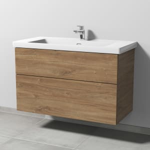 Sanipa 3way Keramikwaschtisch Subway 3.0 mit Waschtischunterschrank 100 x 47 cm, mit 2 Auszügen