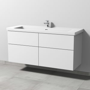 Sanipa 3way Keramikwaschtisch Subway 3.0 mit Waschtischunterschrank 130 x 47 cm, mit 4 Auszügen