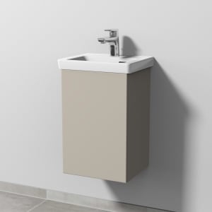 Sanipa 3way Keramikwaschtisch Subway 3.0 mit Waschtischunterschrank 37 x 30,5 cm, Türanschlag links