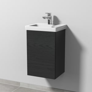 Sanipa 3way Keramikwaschtisch Subway 3.0 mit Waschtischunterschrank 37 x 30,5 cm, Türanschlag links