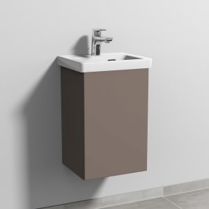 Sanipa 3way Keramikwaschtisch Subway 3.0 mit Waschtischunterschrank 37 x 30,5 cm, Türanschlag rechts