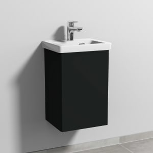 Sanipa 3way Keramikwaschtisch Subway 3.0 mit Waschtischunterschrank 37 x 30,5 cm, Türanschlag rechts