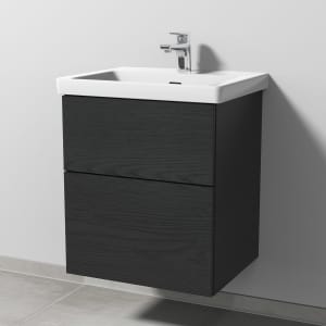 Sanipa 3way Keramikwaschtisch Subway 3.0 mit Waschtischunterschrank 55 x 44 cm, mit 2 Auszügen