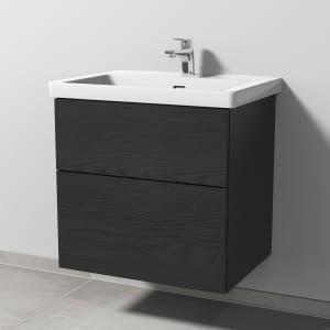 Sanipa 3way Keramikwaschtisch Subway 3.0 mit Waschtischunterschrank 65 x 47 cm, mit 2 Auszügen