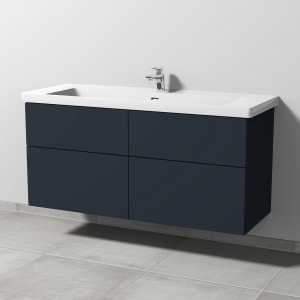 Sanipa 3way Keramikwaschtisch Subway 3.0 mit Waschtischunterschrank 130 x 47 cm, mit 4 Auszügen