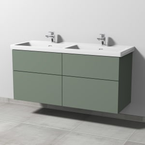 Sanipa 3way Keramik Doppelwaschtisch Subway 3.0 mit Waschtischunterschrank 130 x 47,5 cm, mit 4 Auszügen