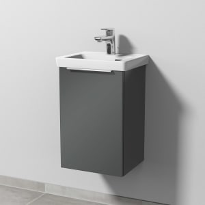 Sanipa 3way Keramikwaschtisch Subway 3.0 mit Waschtischunterschrank 37 x 30,5 cm, Türanschlag links