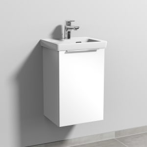 Sanipa 3way Keramikwaschtisch Subway 3.0 mit Waschtischunterschrank 37 x 30,5 cm, Türanschlag rechts