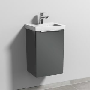 Sanipa 3way Keramikwaschtisch Subway 3.0 mit Waschtischunterschrank 37 x 30,5 cm, Türanschlag rechts