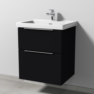 Sanipa 3way Keramikwaschtisch Subway 3.0 mit Waschtischunterschrank 55 x 44 cm, mit 2 Auszügen