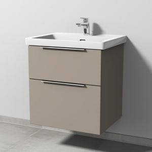 Sanipa 3way Keramikwaschtisch Subway 3.0 mit Waschtischunterschrank 60 x 47 cm, mit 2 Auszügen