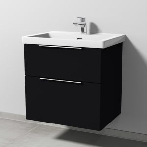 Sanipa 3way Keramikwaschtisch Subway 3.0 mit Waschtischunterschrank 65 x 47 cm, mit 2 Auszügen