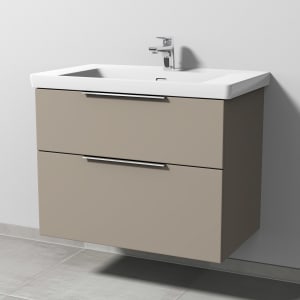 Sanipa 3way Keramikwaschtisch Subway 3.0 mit Waschtischunterschrank 80 x 47 cm, mit 2 Auszügen