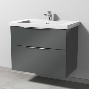 Sanipa 3way Keramikwaschtisch Subway 3.0 mit Waschtischunterschrank 80 x 47 cm, mit 2 Auszügen