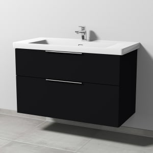 Sanipa 3way Keramikwaschtisch Subway 3.0 mit Waschtischunterschrank 100 x 47 cm, mit 2 Auszügen