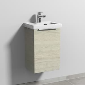 Sanipa 3way Keramikwaschtisch Subway 3.0 mit Waschtischunterschrank 37 x 30,5 cm, Türanschlag rechts