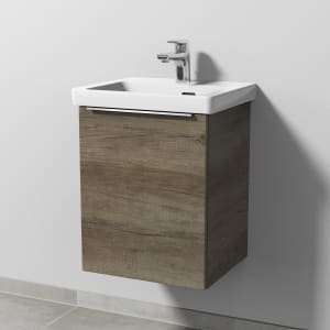 Sanipa 3way Keramikwaschtisch Subway 3.0 mit Waschtischunterschrank 45 x 37 cm, Türanschlag links