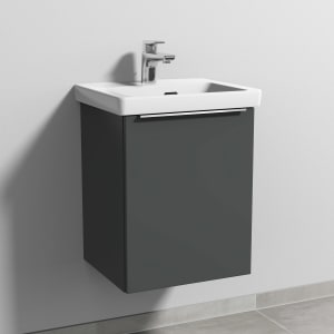 Sanipa 3way Keramikwaschtisch Subway 3.0 mit Waschtischunterschrank 45 x 37 cm, Türanschlag rechts