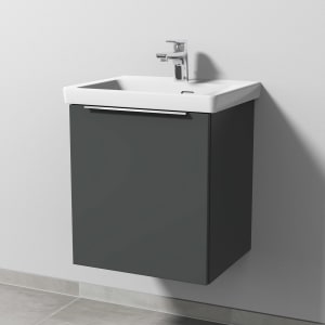 Sanipa 3way Keramikwaschtisch Subway 3.0 mit Waschtischunterschrank 50 x 40 cm, Türanschlag links